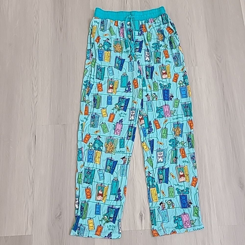 Little Sleepies Colorful Disney Monsters Inc Pajama Pants Blue Small Pixar PJs
